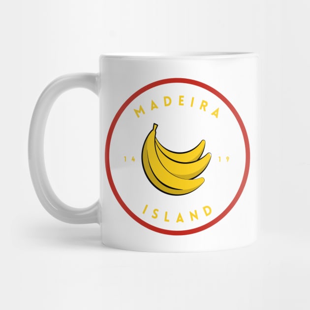 Madeira Island 1419 logo with bananas in colour by Donaby